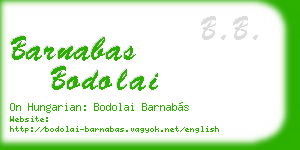 barnabas bodolai business card