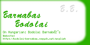 barnabas bodolai business card